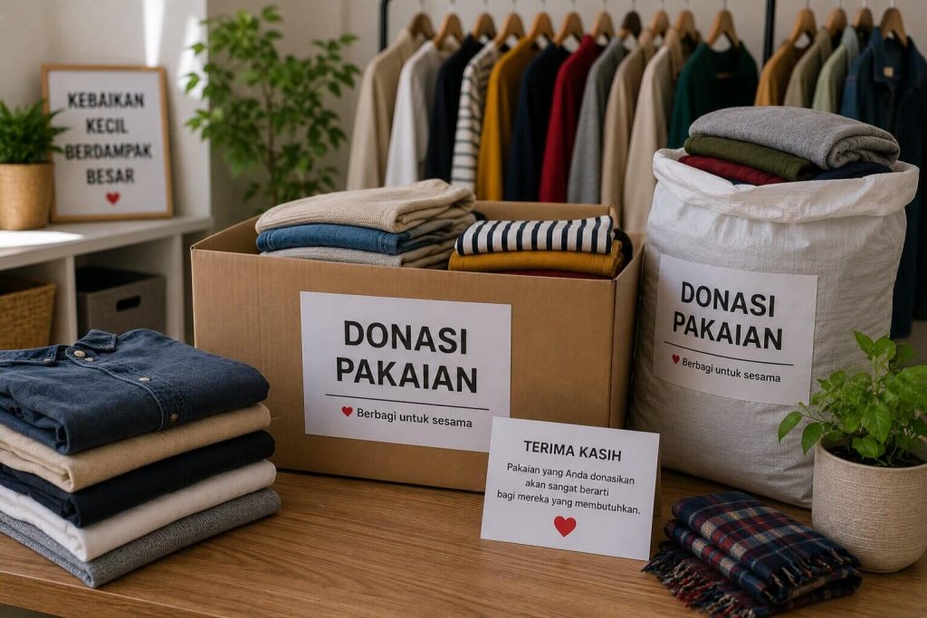 pilih pakaian yang layak untuk donasi